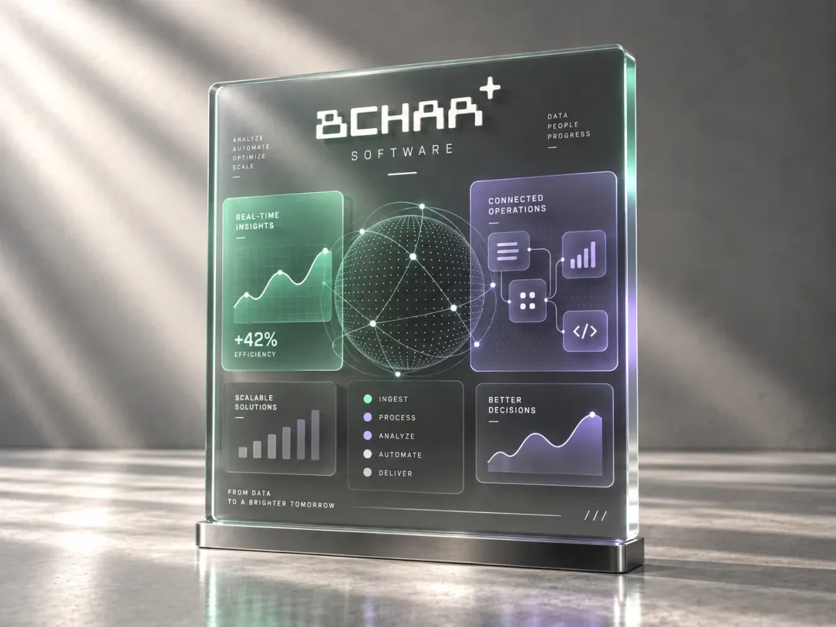 BCHAR software dashboard on a glass panel